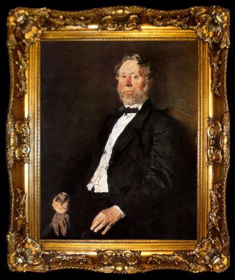 framed  Wilhelm Leibl Portrat des Johann Heinrich Pallenberg, ta009-2